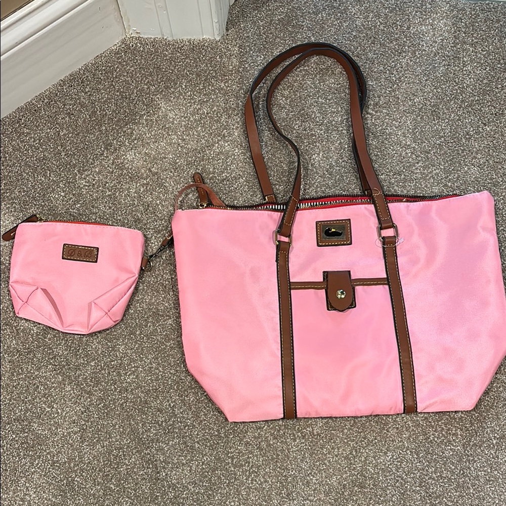 Pink Tote Bag with Matching Pouch